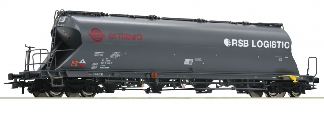 Dust silo car ERMEWA, RSB-Logistic<br /><a href='images/pictures/Roco/Roco-76707.jpg' target='_blank'>Full size image</a>
